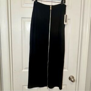NWT Meraki Black Ribbed Cotton Skirt with Zipper Detail